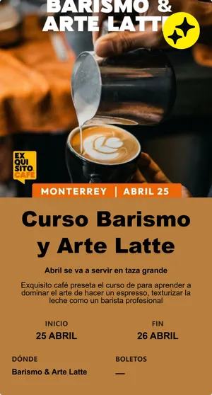 Curso Barismo y Arte Latte