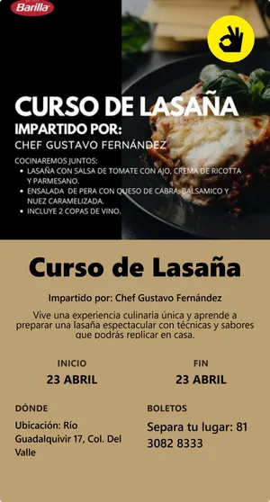 Curso de Lasaña
