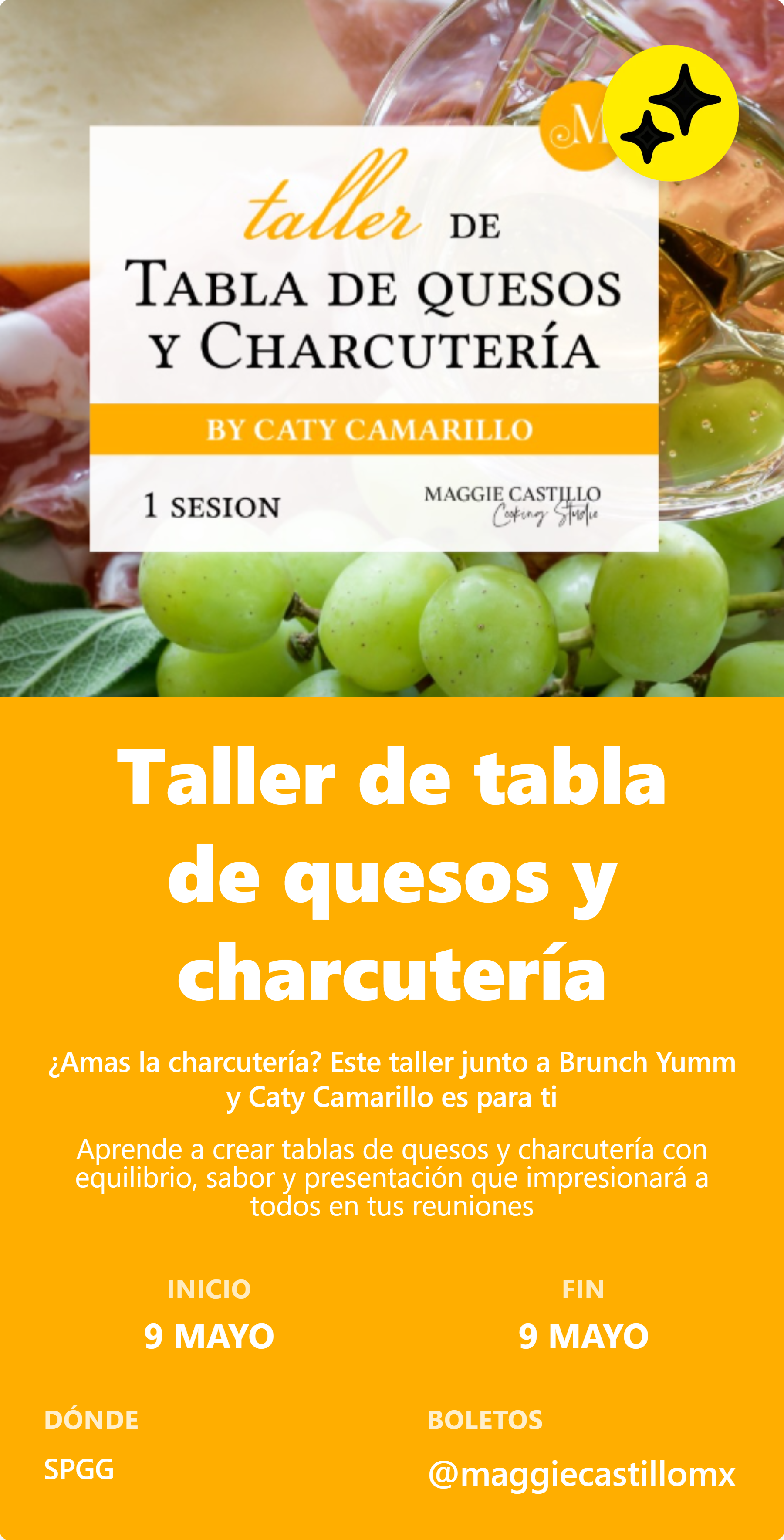 Taller de tabla de quesos y charcutería