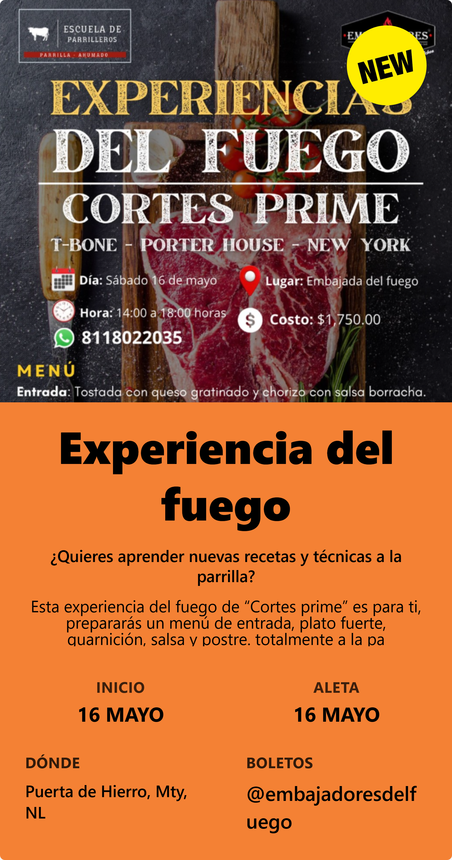 Experiencia del fuego 