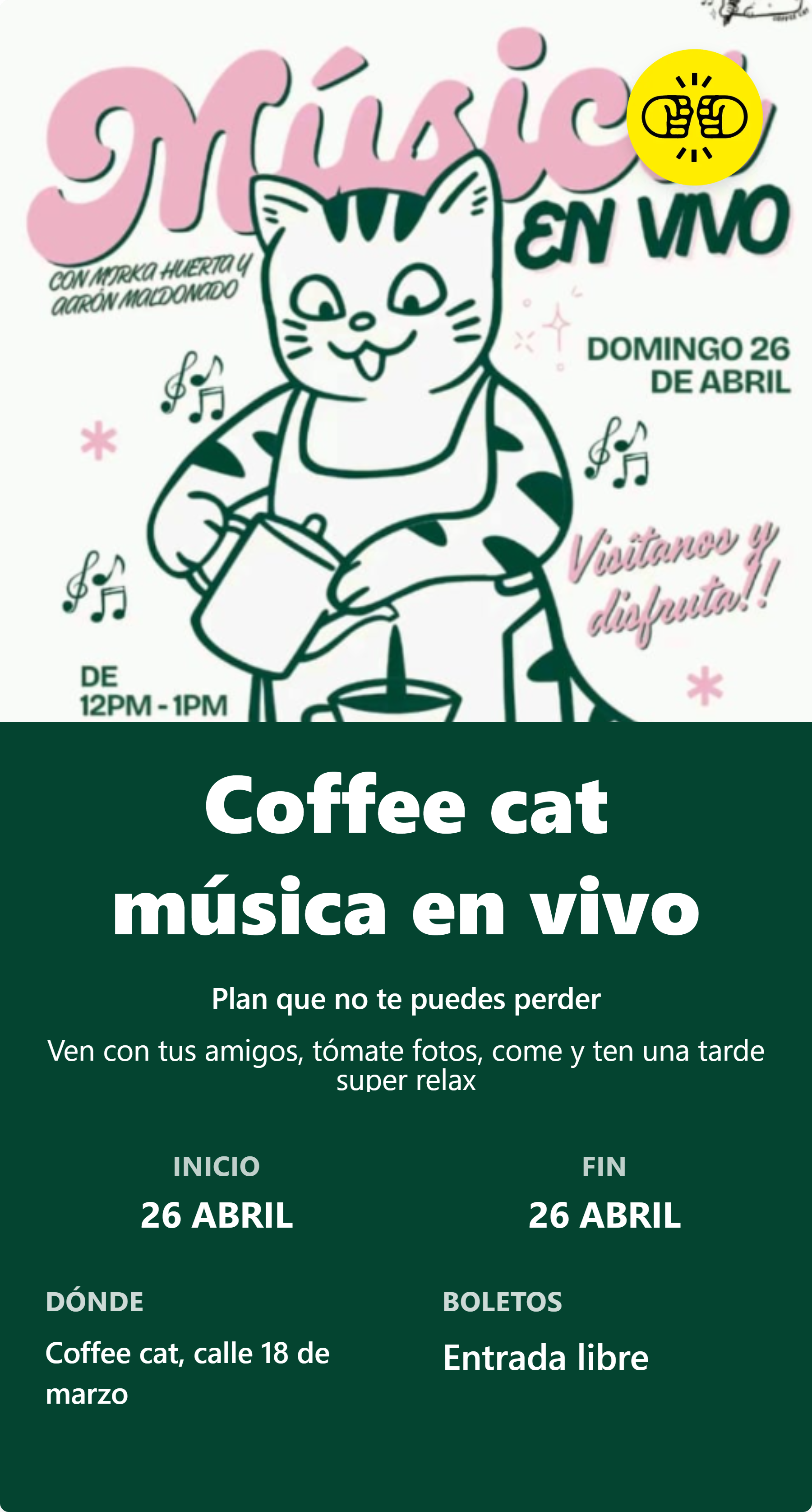 Coffee cat música en vivo