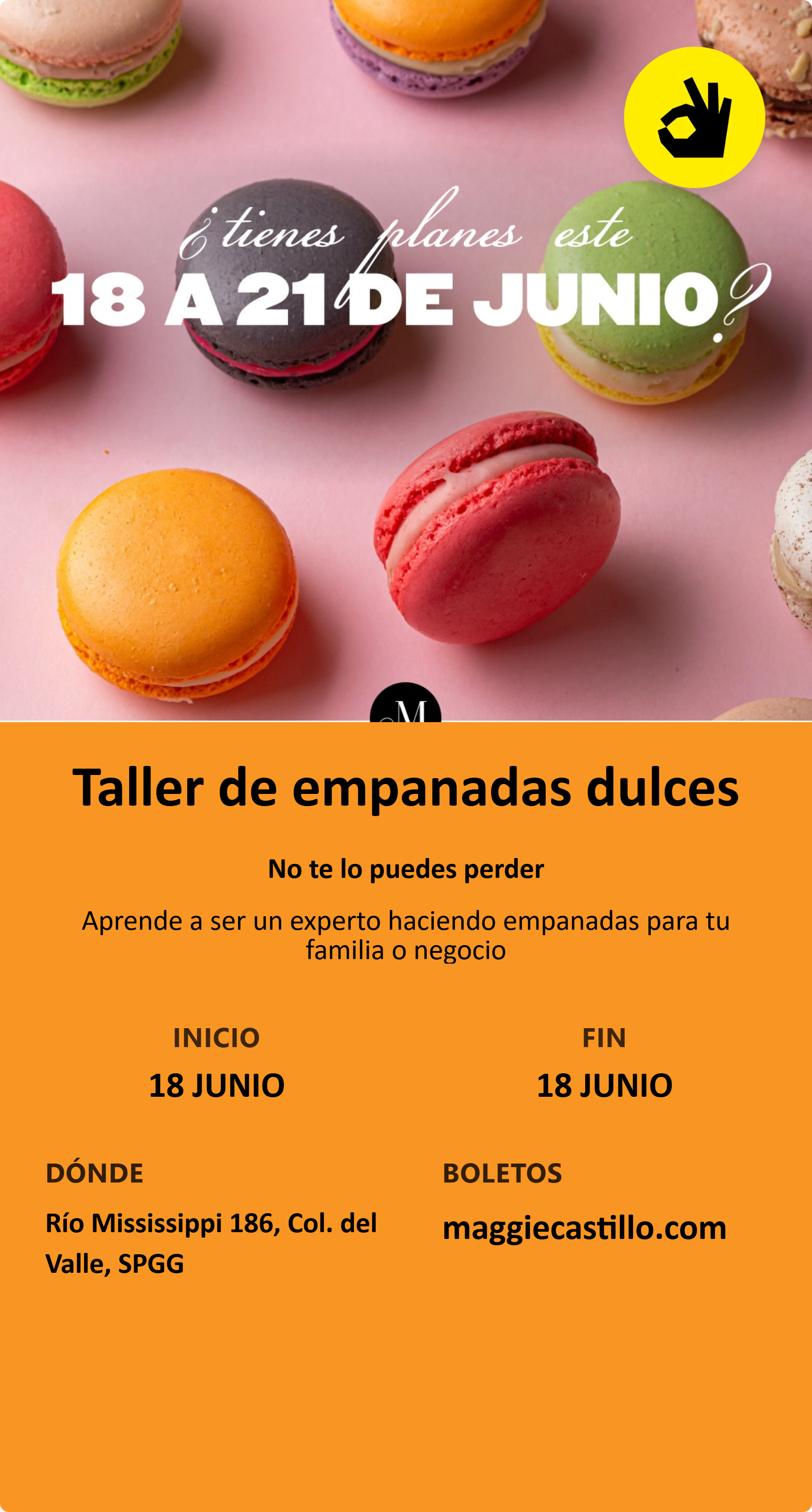 Taller de empanadas dulces