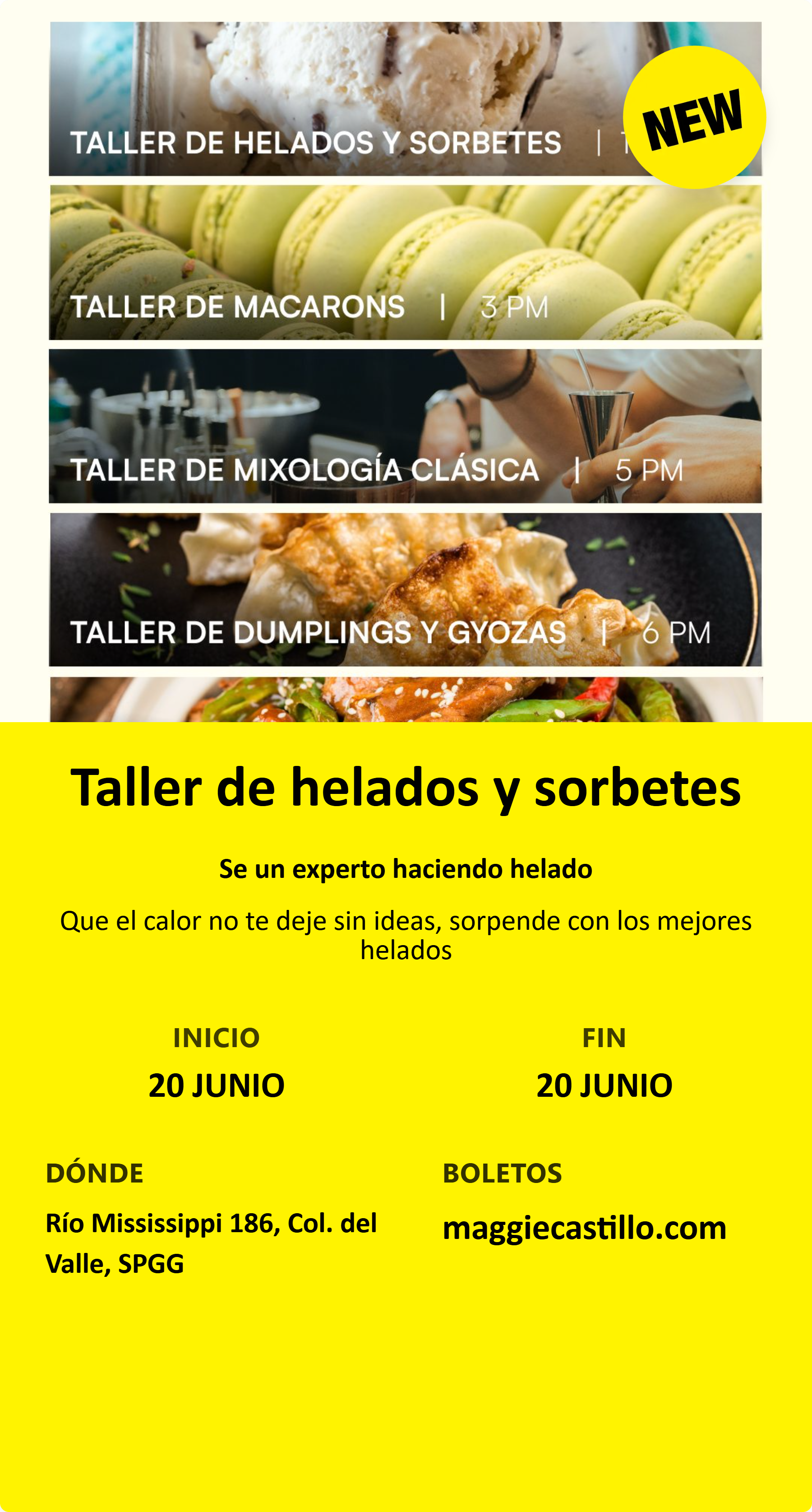 Taller de helados y sorbetes