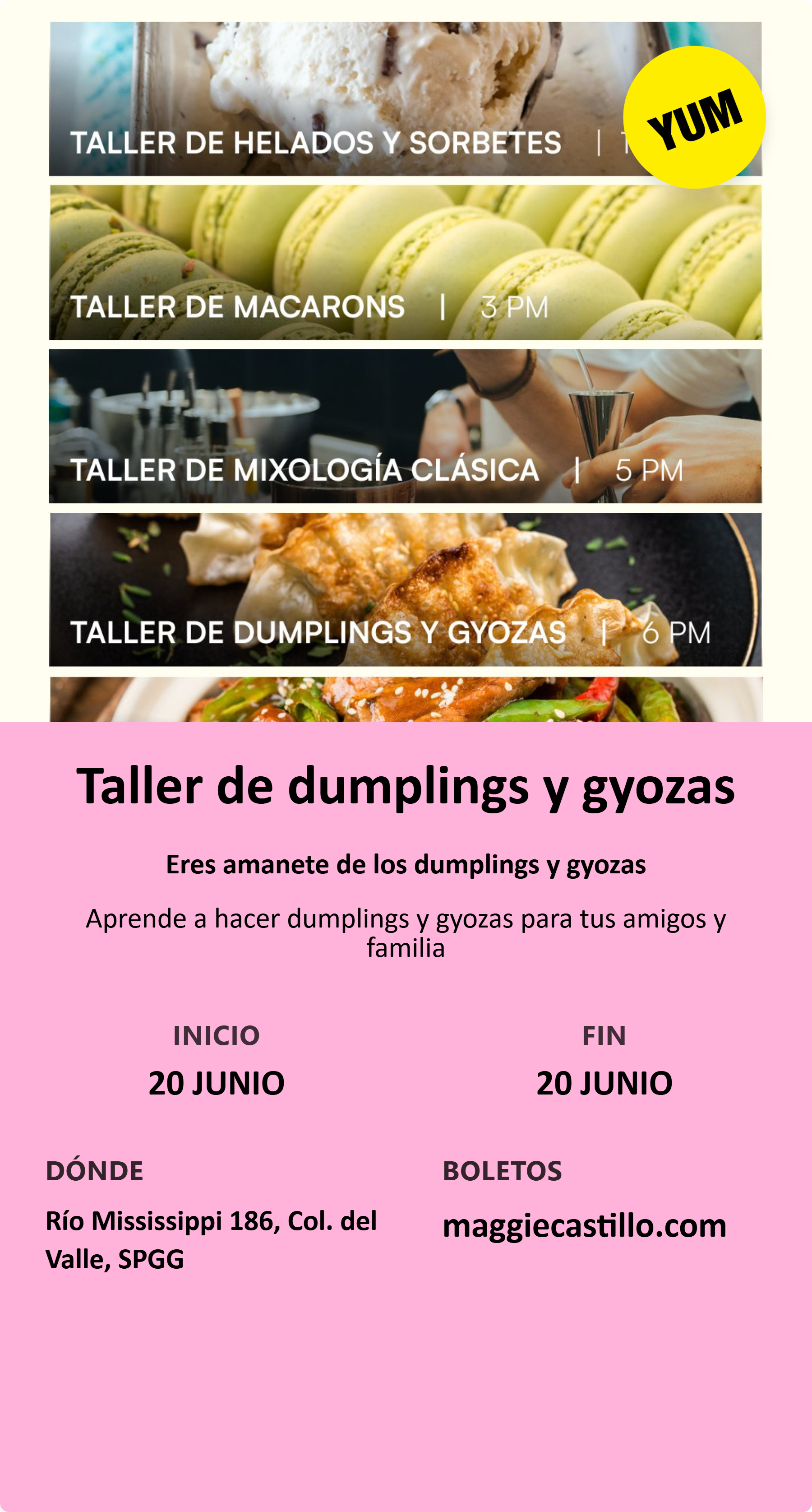Taller de dumplings y gyozas