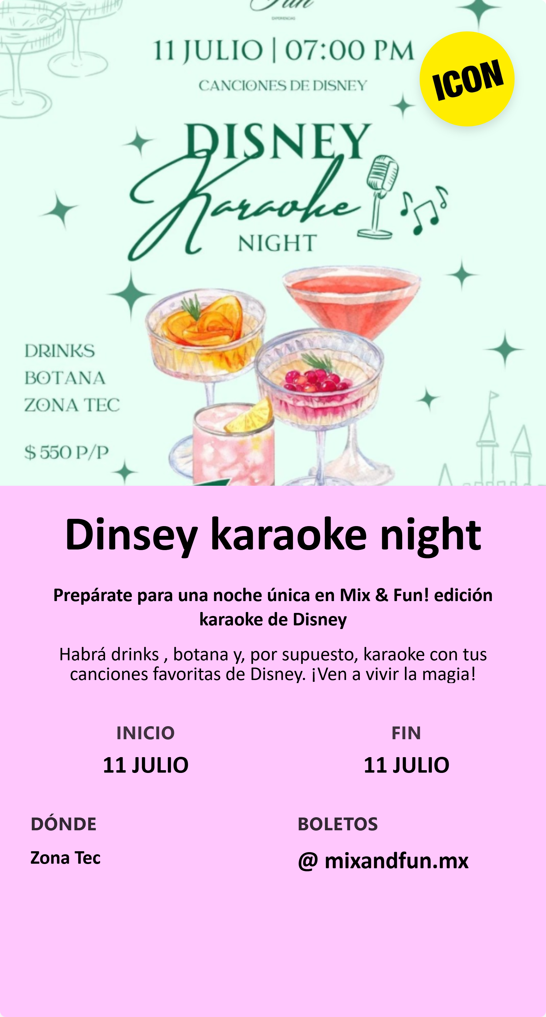 Dinsey karaoke night