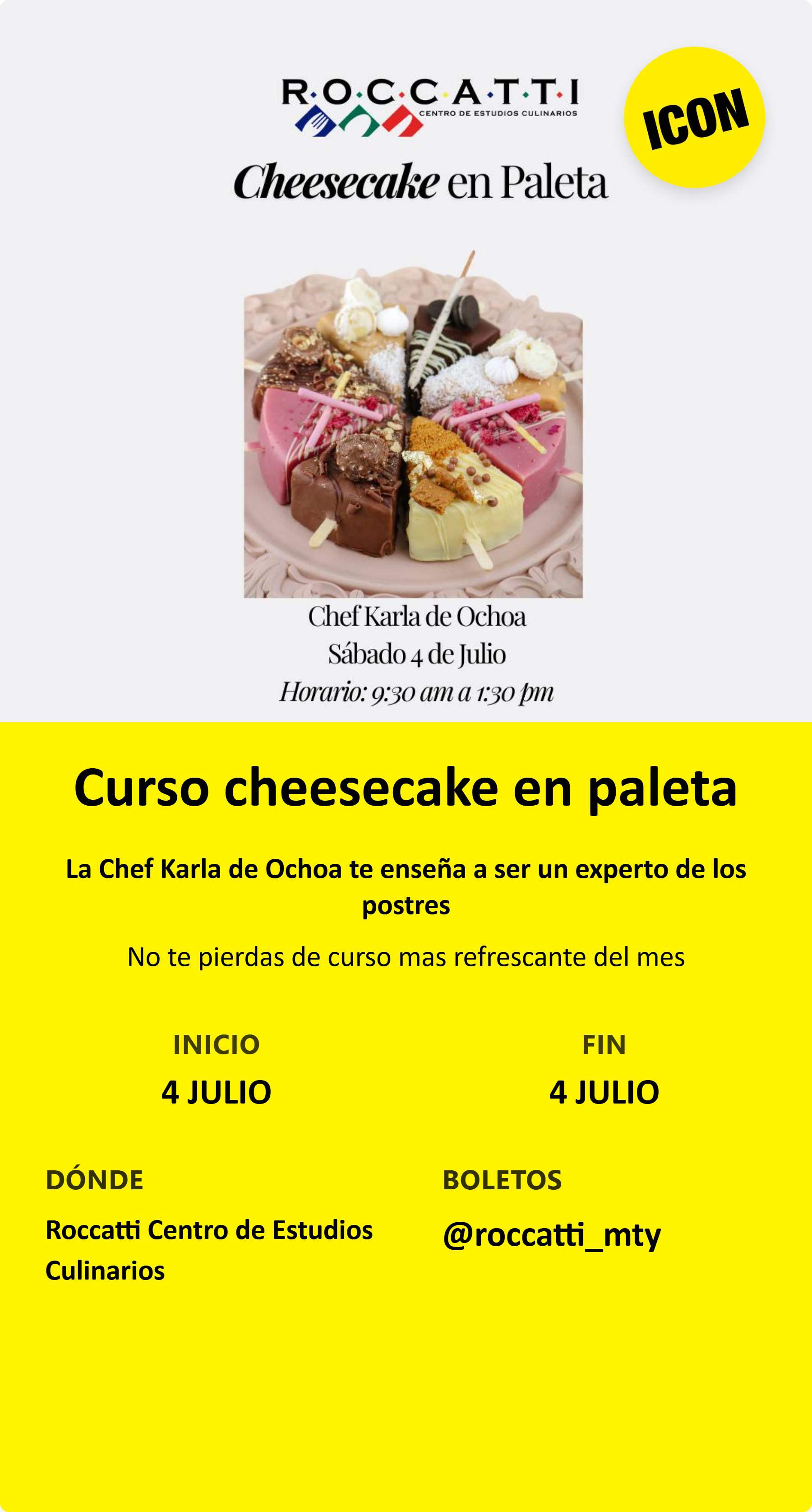 Curso cheesecake en paleta