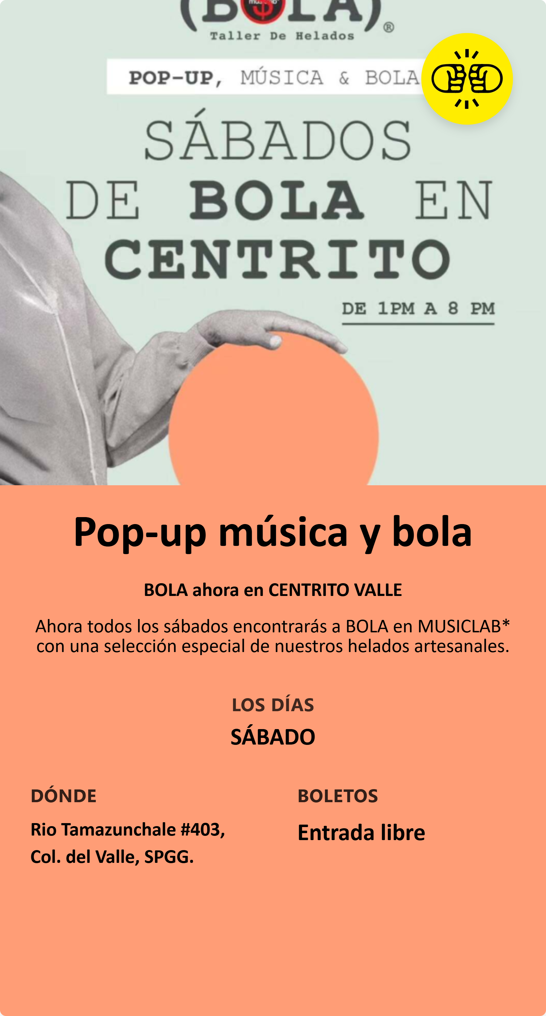 Pop-up música y bola