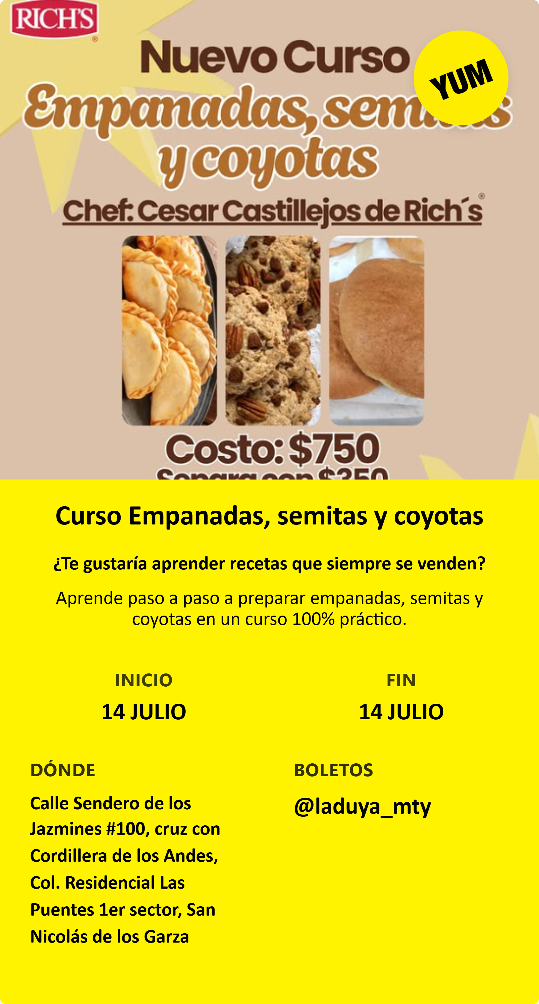 Curso Empanadas, semitas y coyotas