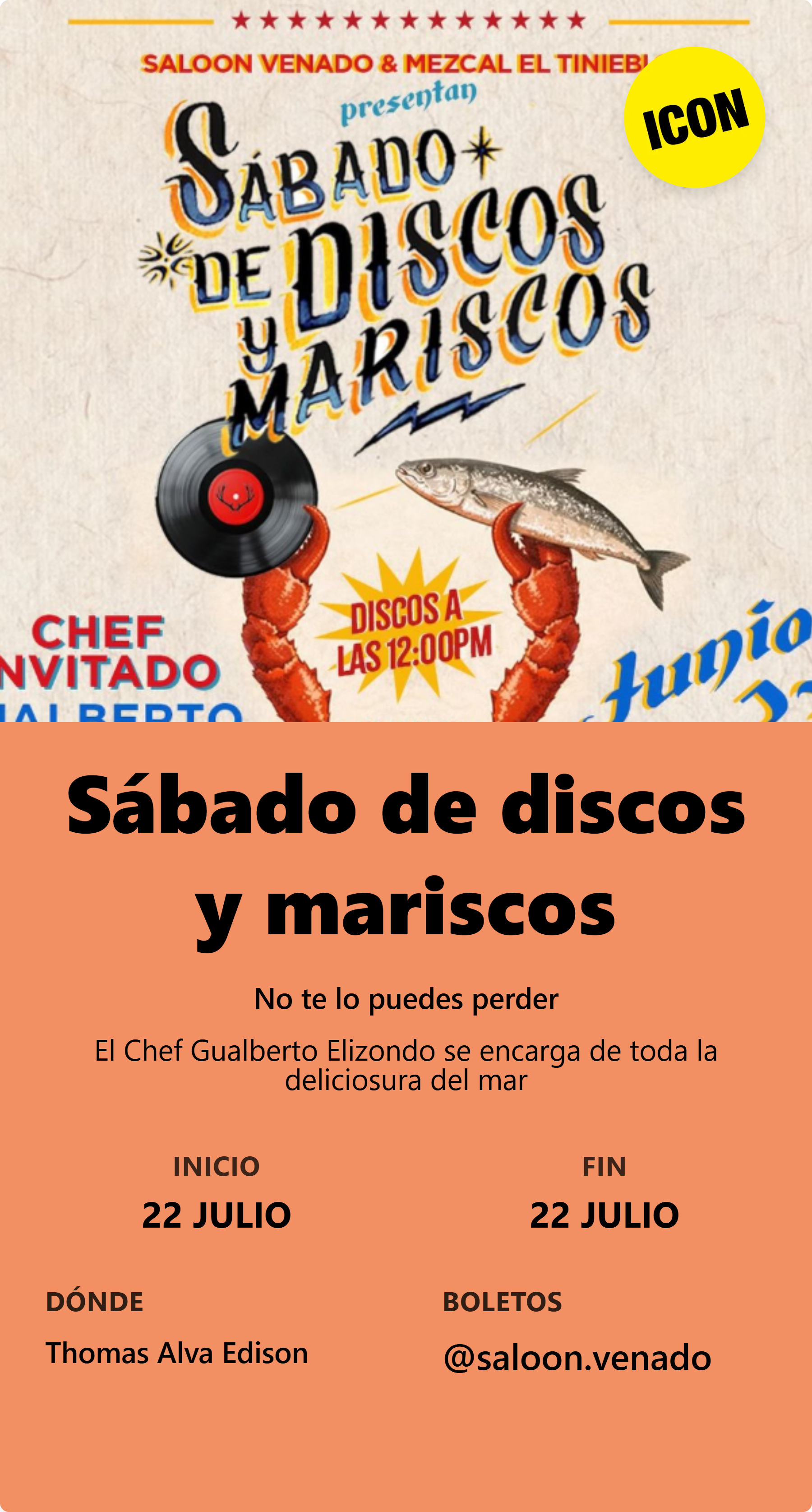 Sábado de discos y mariscos