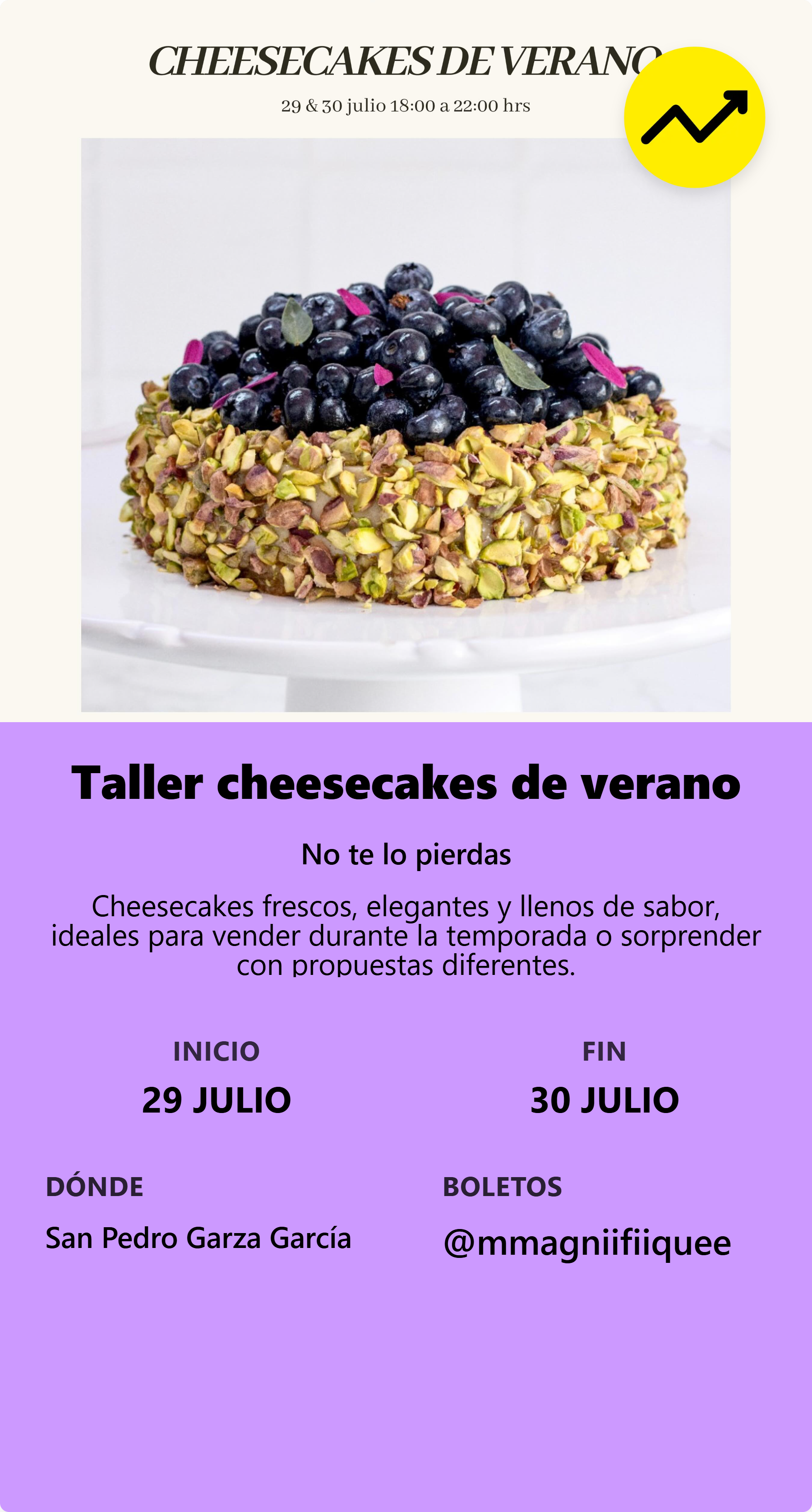 Taller cheesecakes de verano