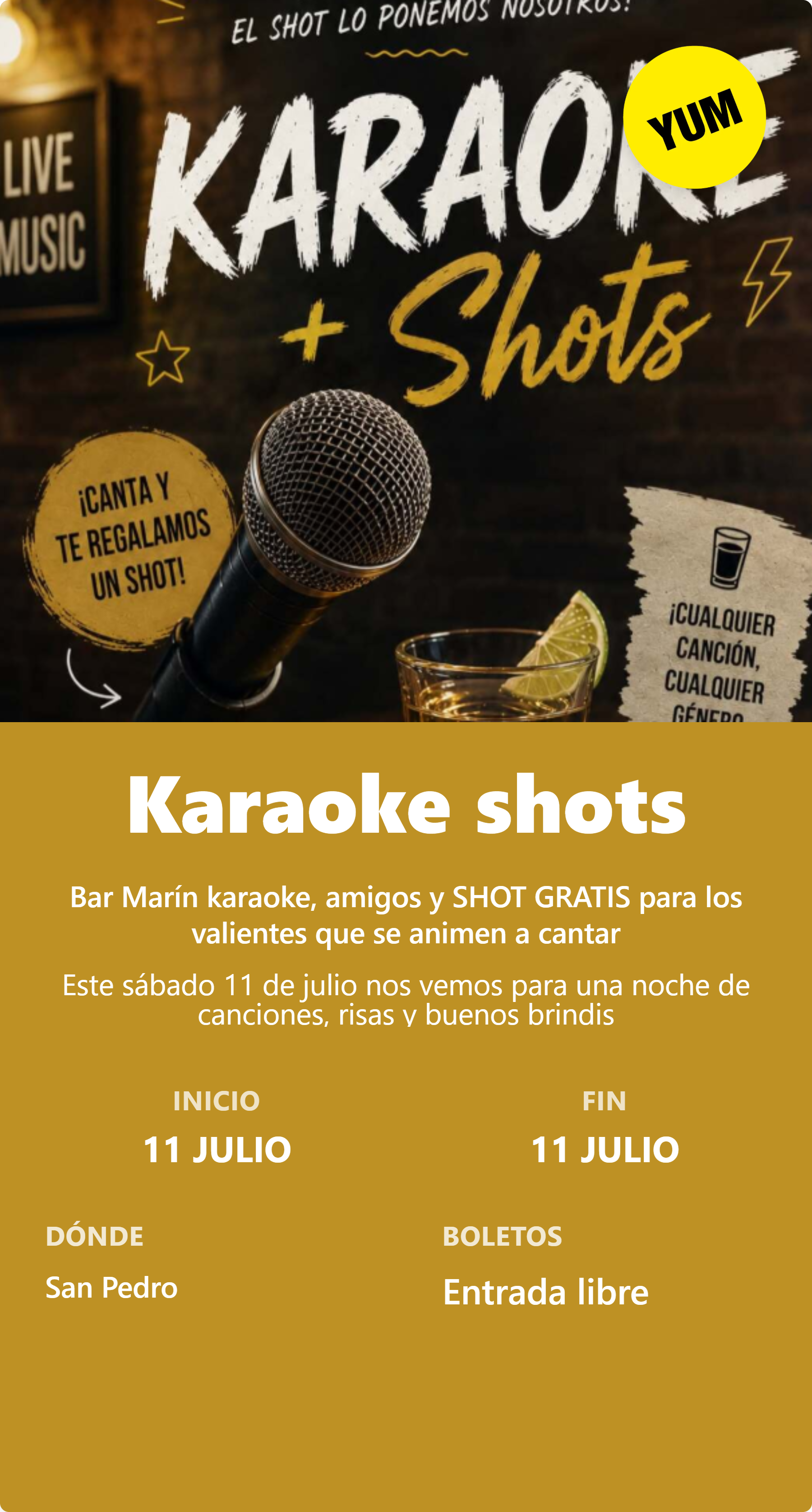 Karaoke shots