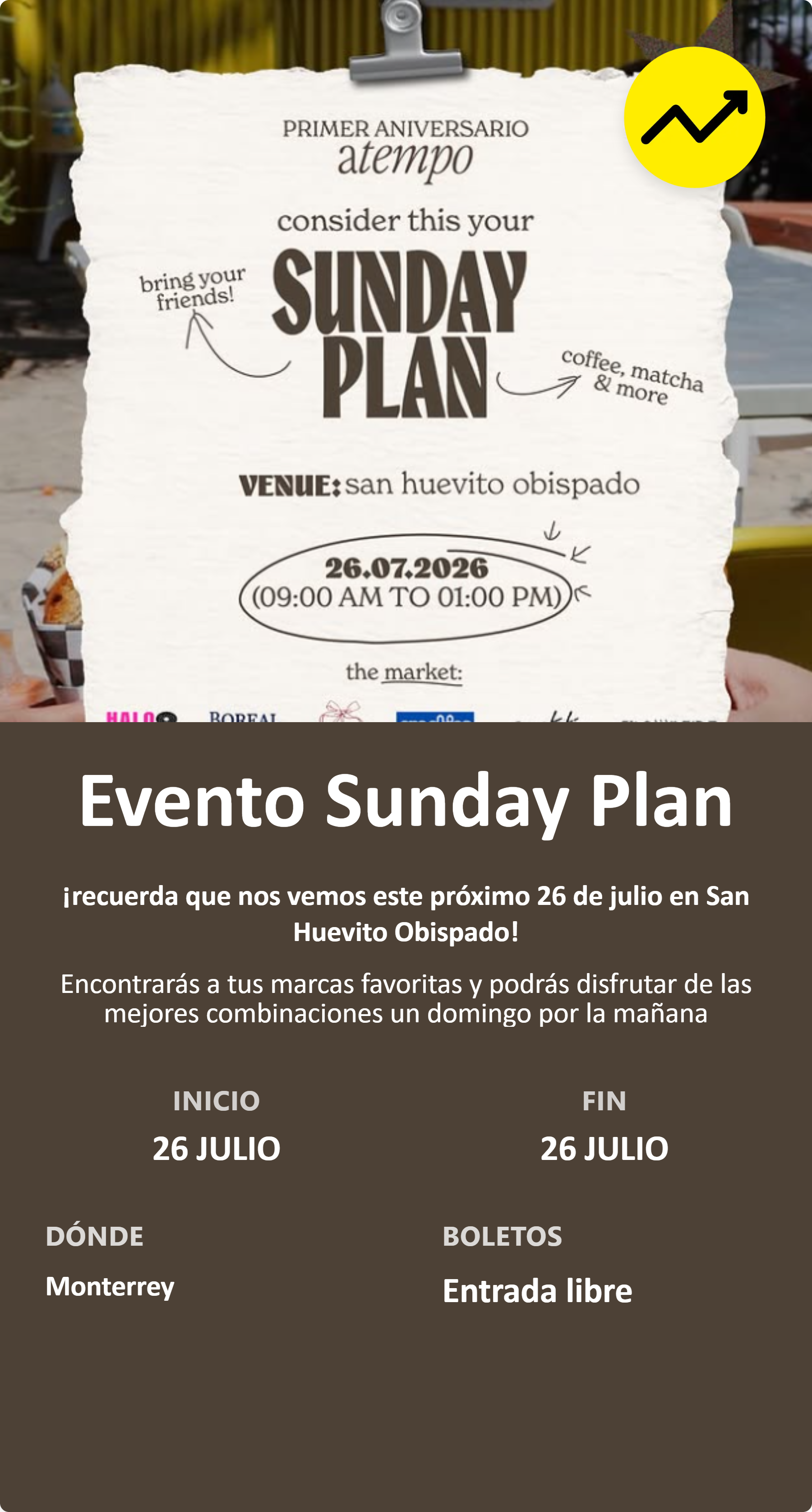 Evento Sunday Plan