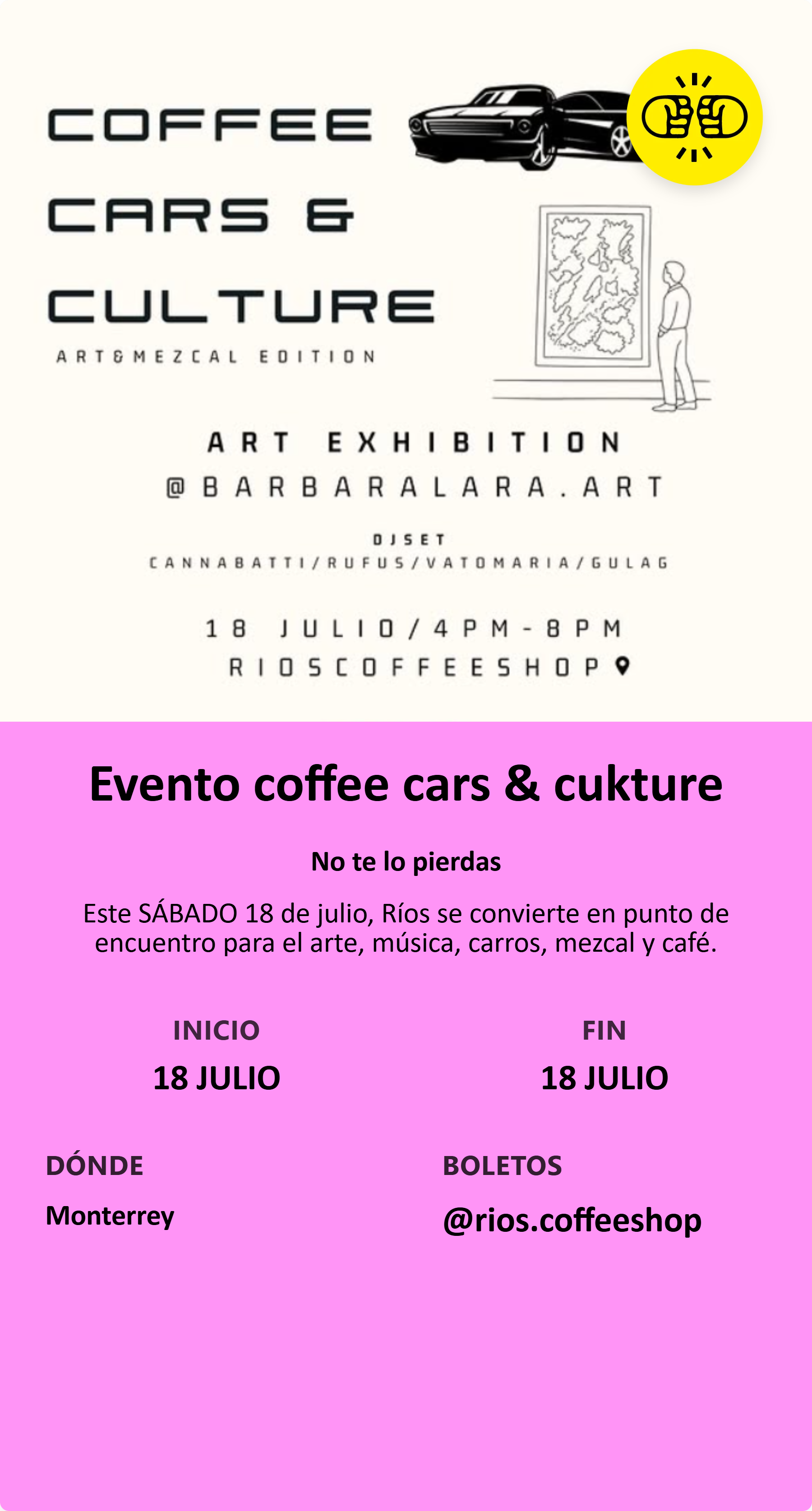Evento coffee cars & cukture