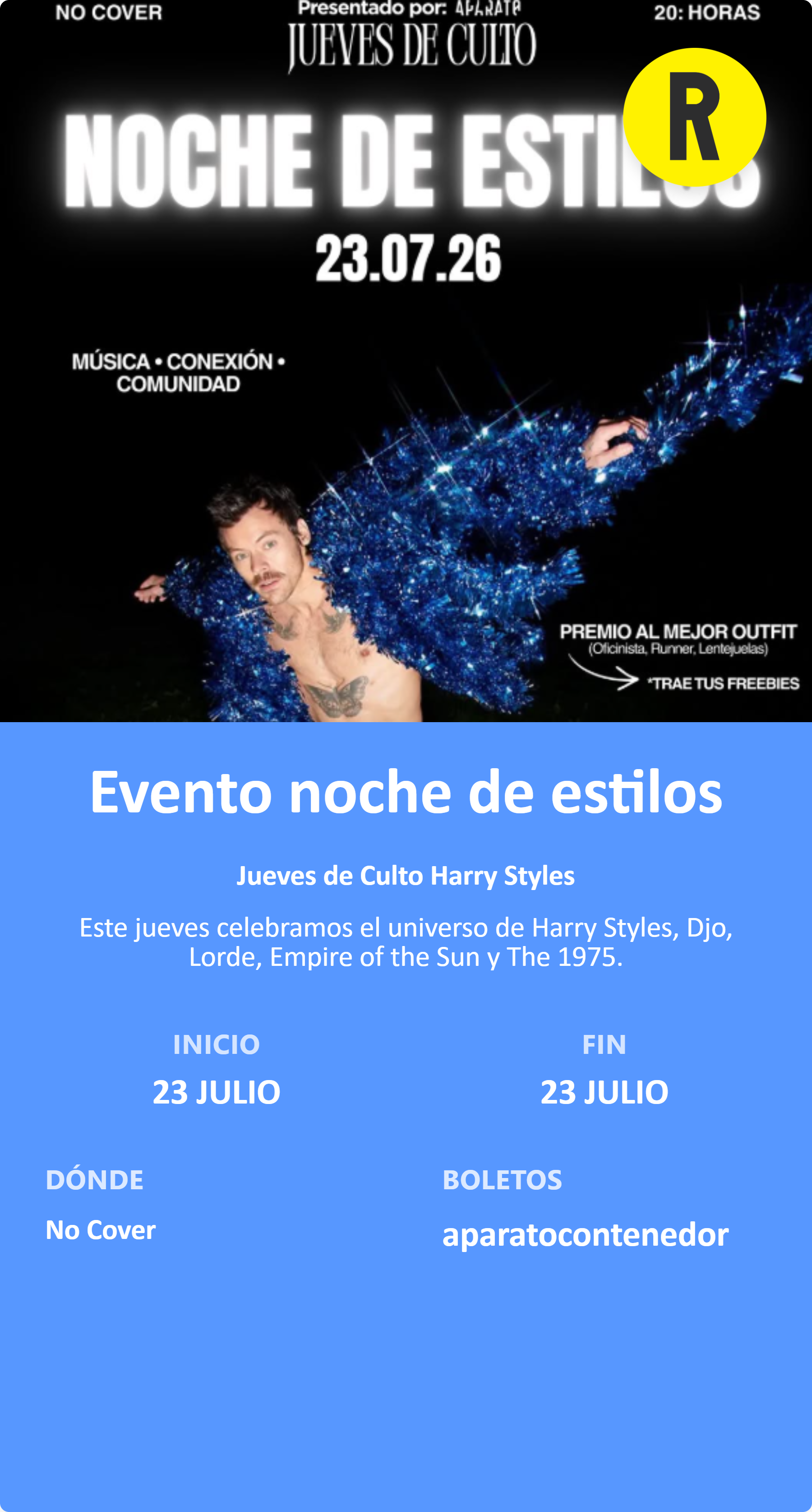 Evento noche de estilos