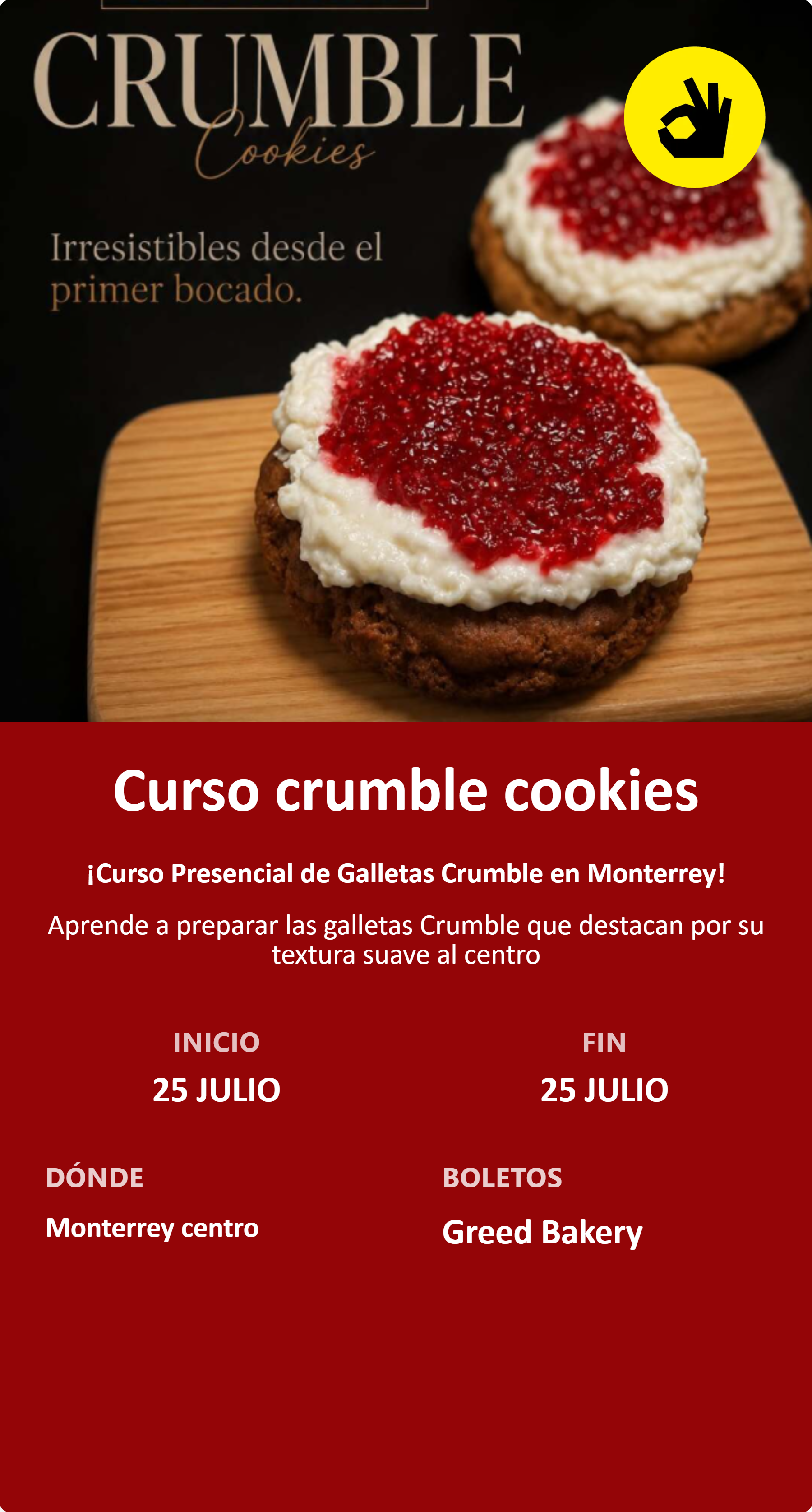 Curso crumble cookies