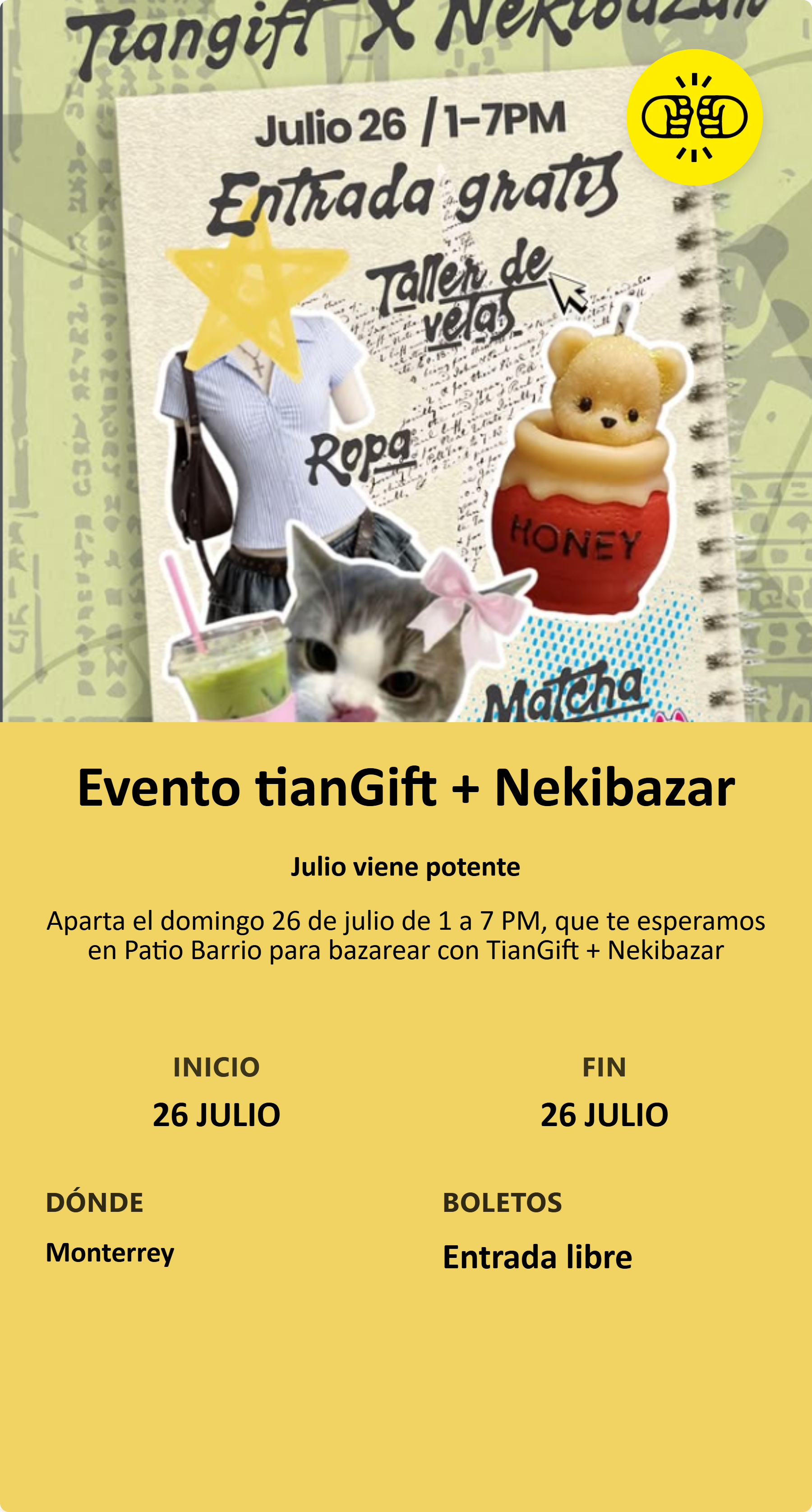 Evento tianGift + Nekibazar