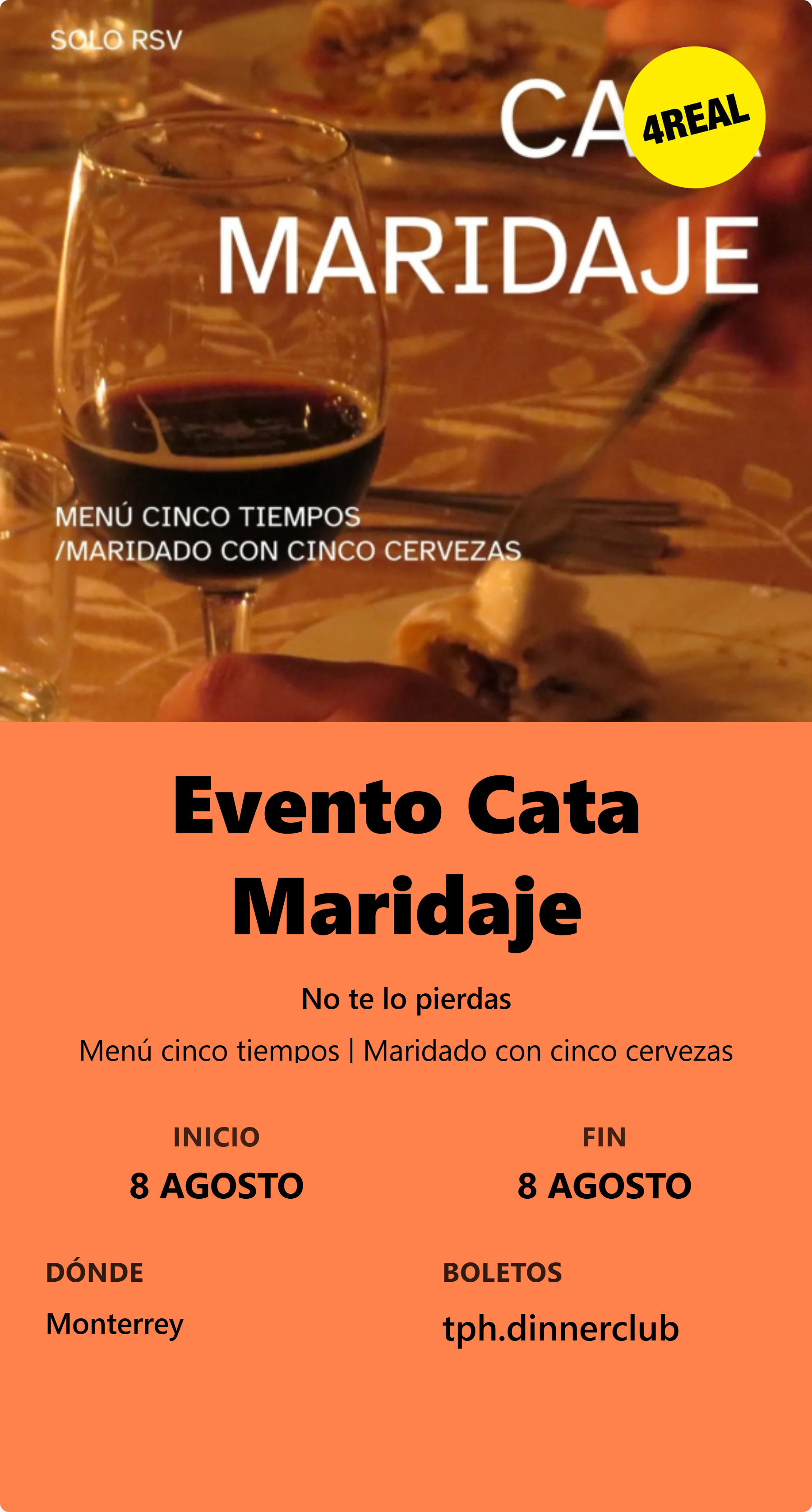 Evento Cata Maridaje