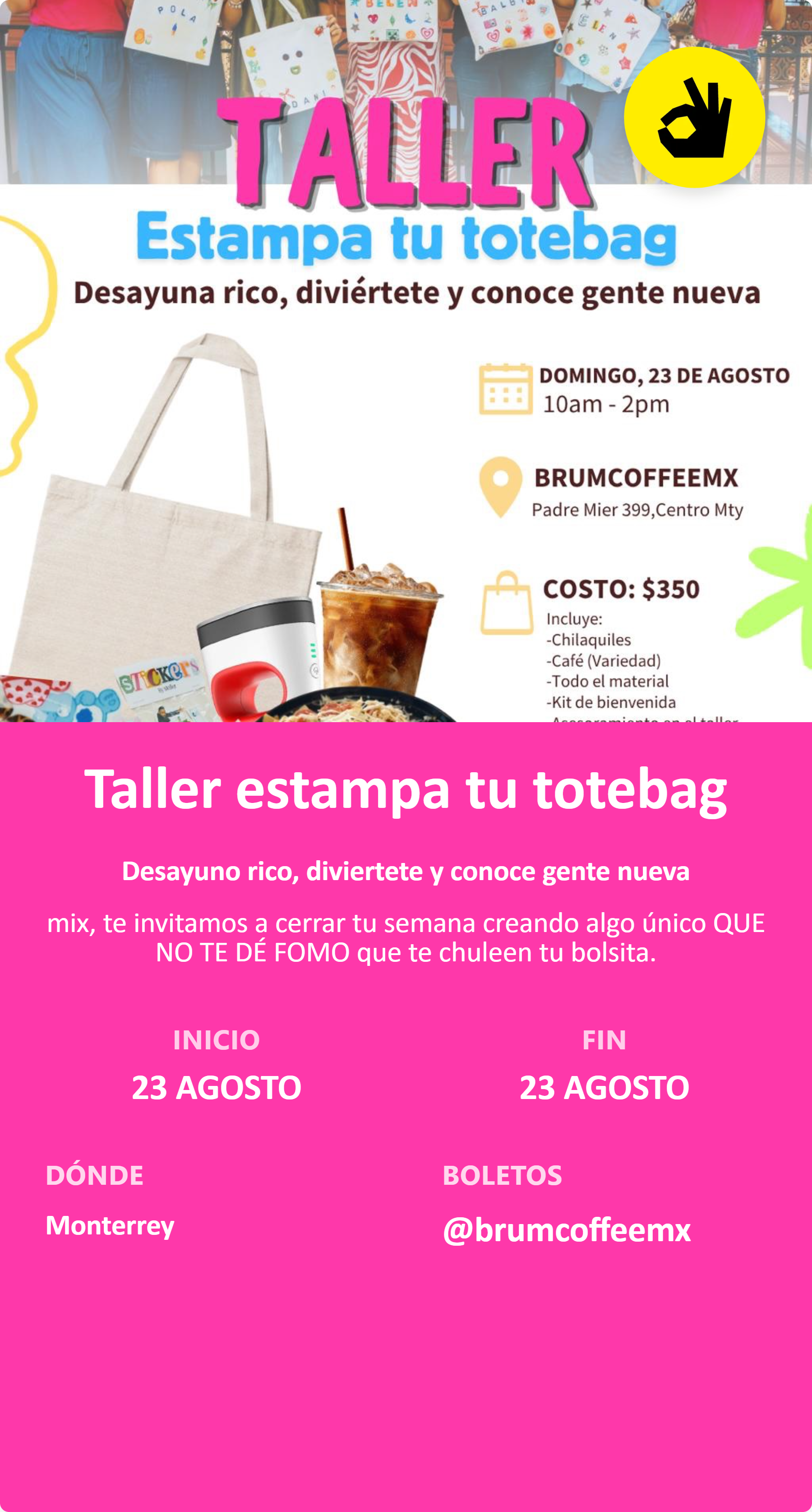 Taller estampa tu totebag