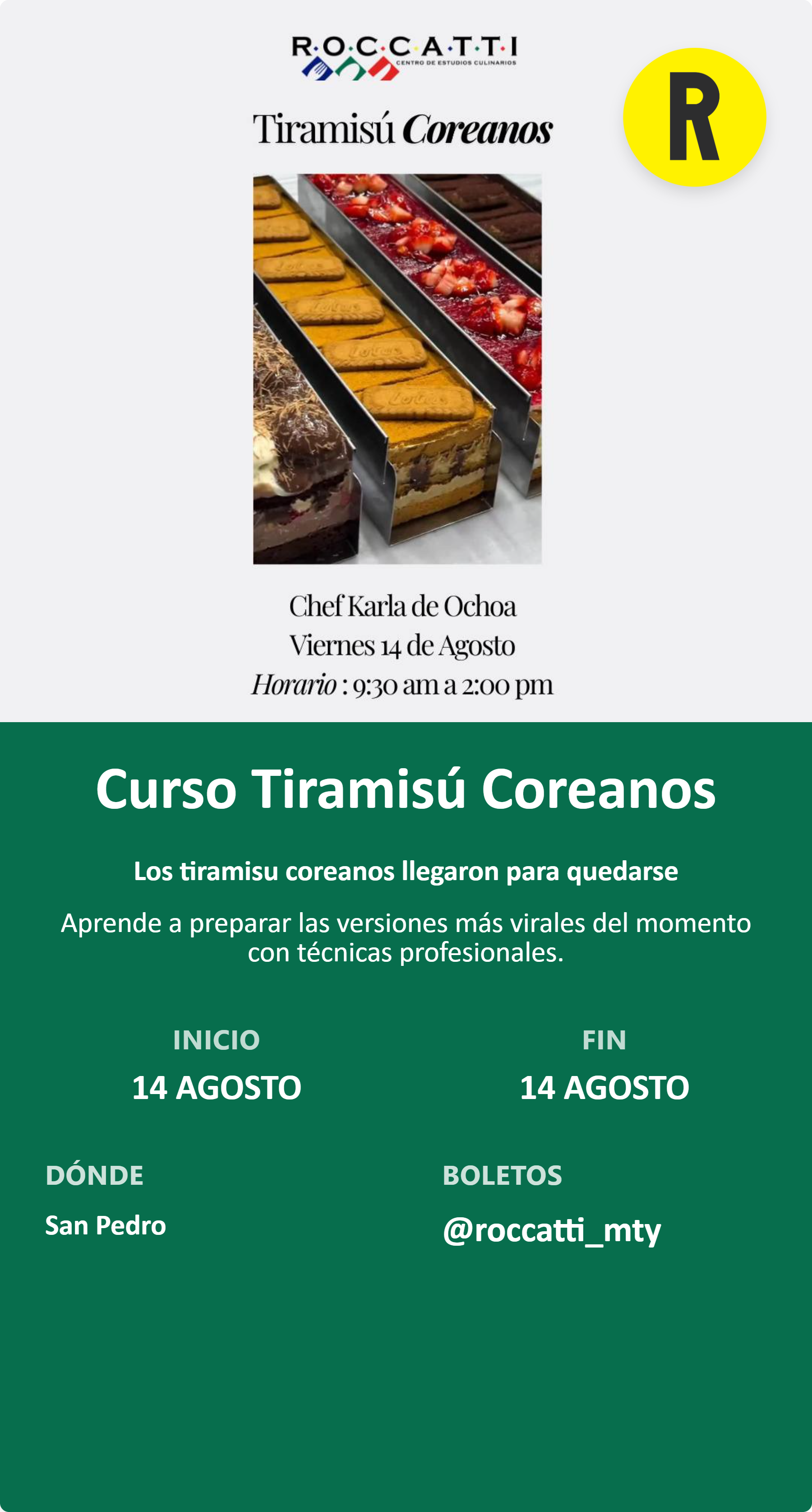 Curso Tiramisú Coreanos