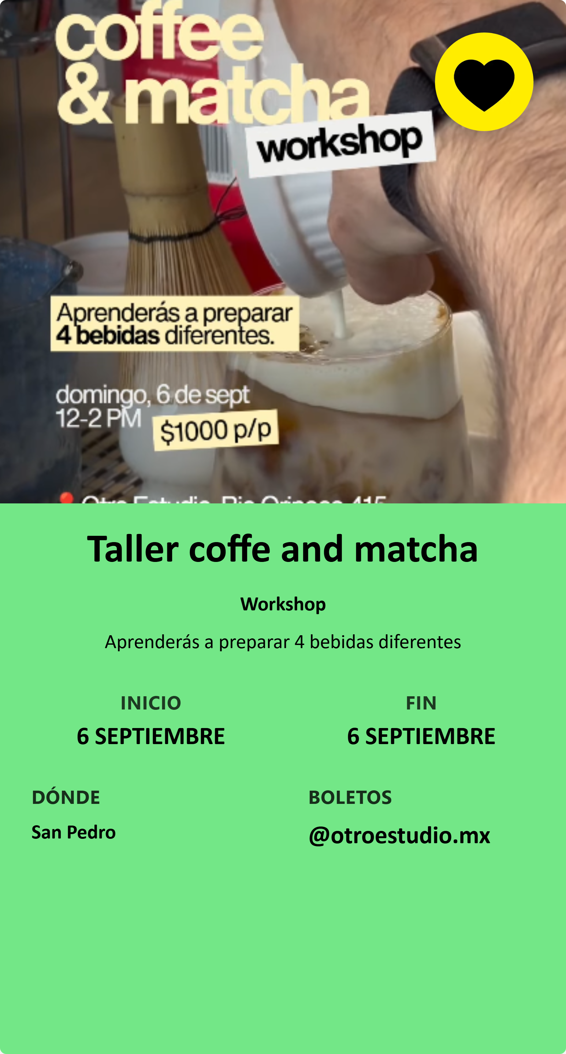Taller coffe and matcha
