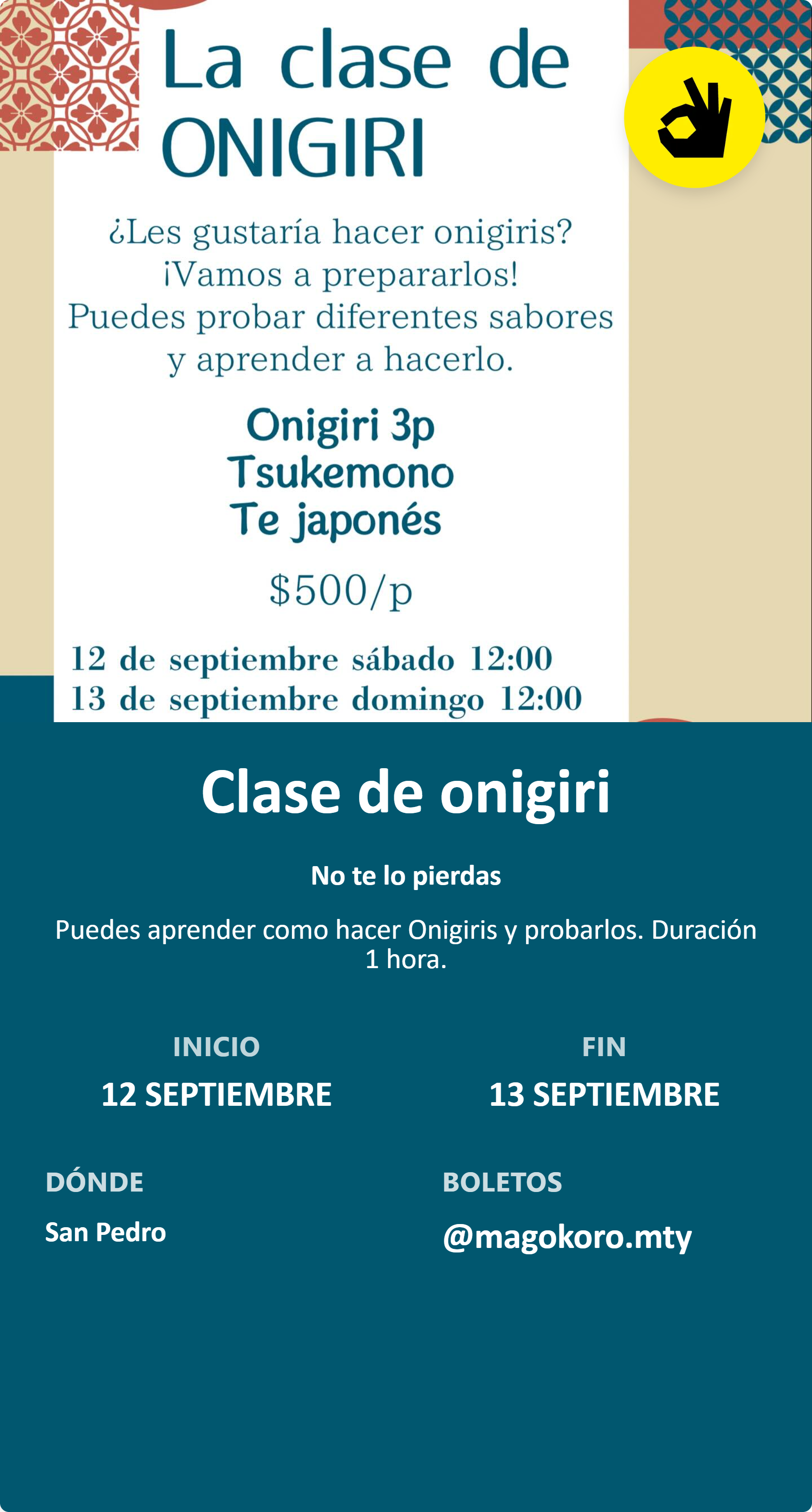 Clase de onigiri