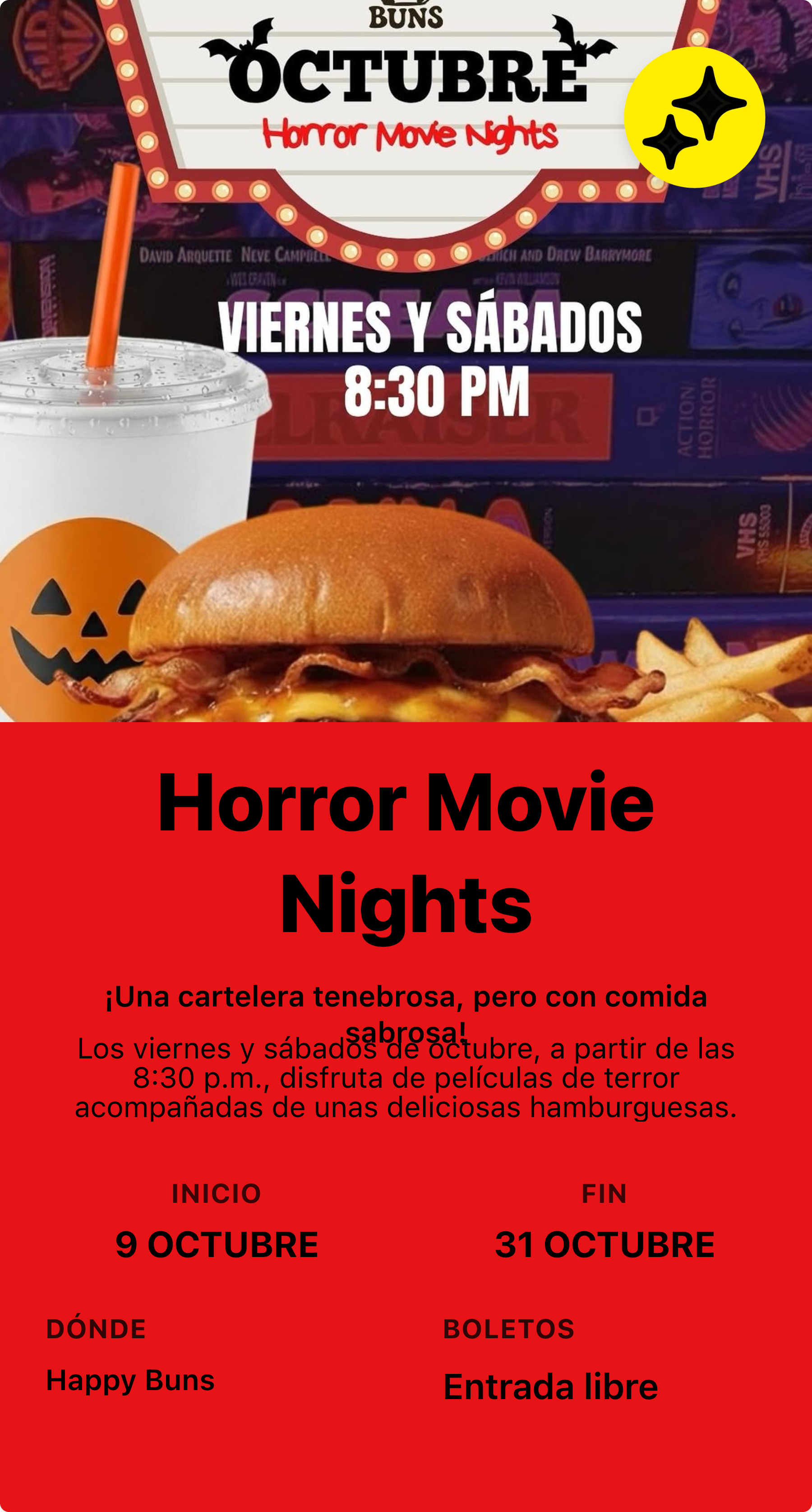 Horror Movie Nights — Gastronomía en Monterrey, Nuevo León