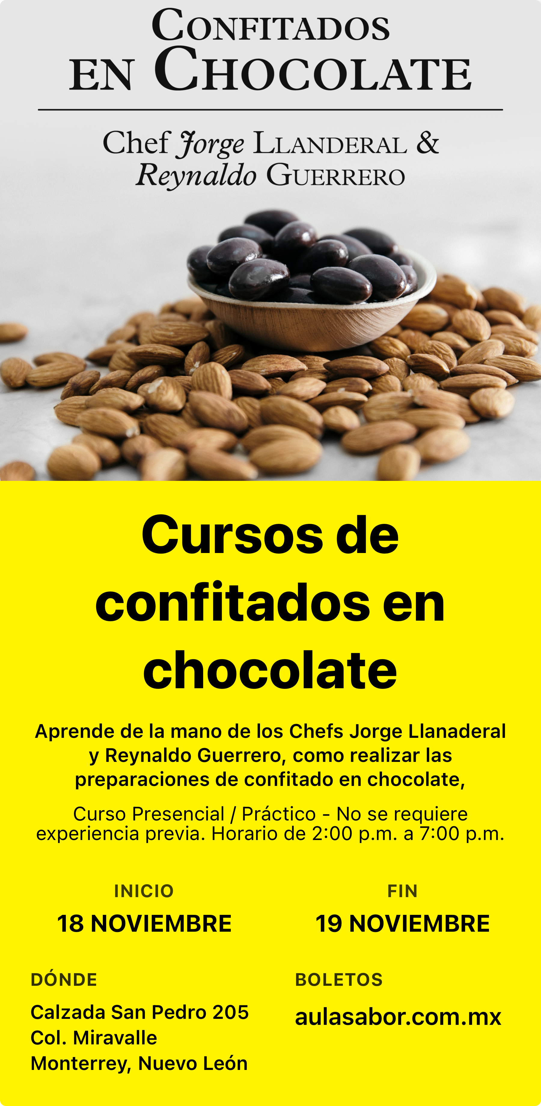Cursos de confitados en chocolate