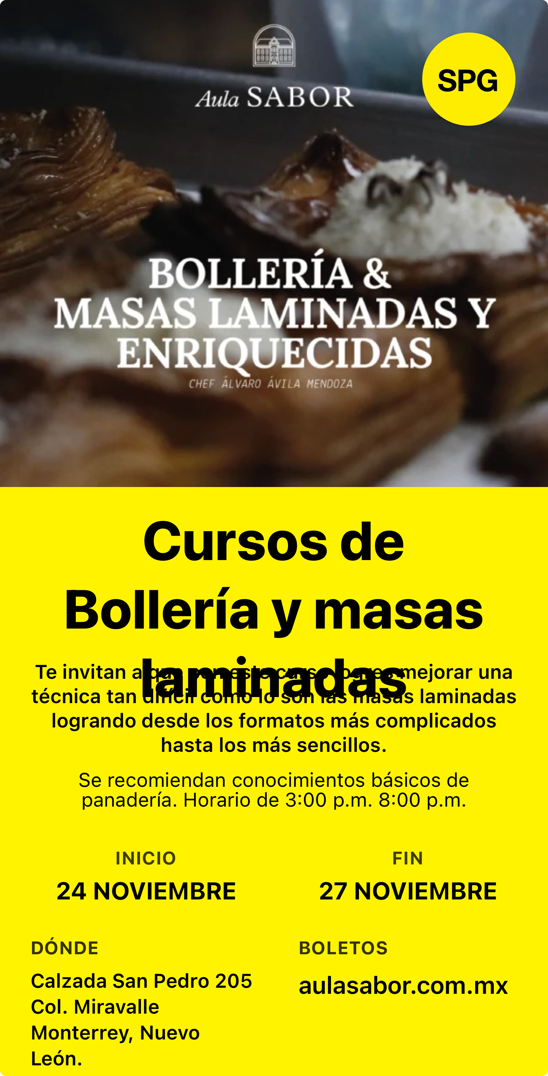 Cursos de Bollería y masas laminadas