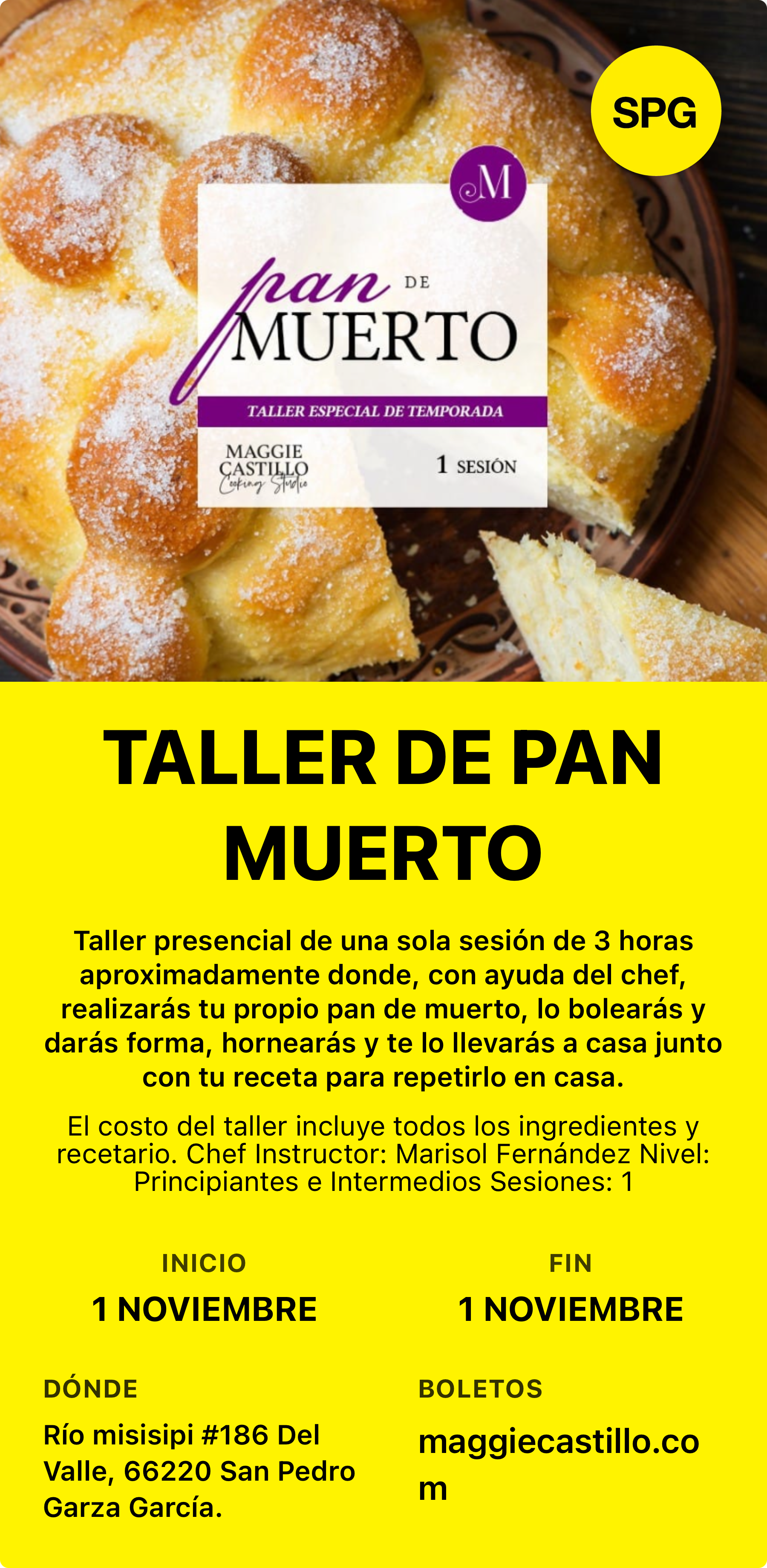 TALLER DE PAN MUERTO