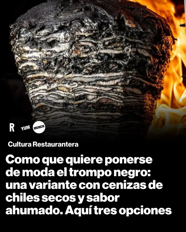 Como que quiere ponerse de moda el trompo negro: una variante con cenizas de chiles secos y sabor ahumado.  Aquí tres opciones