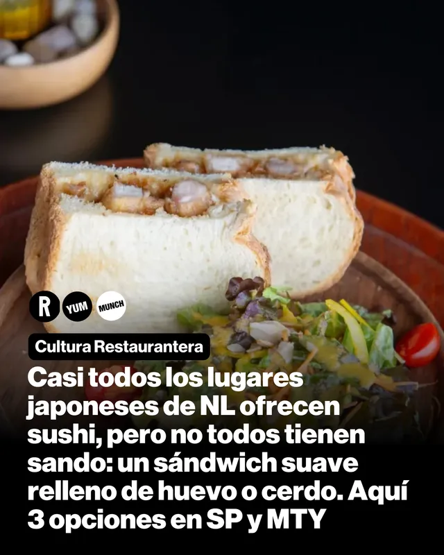 Casi todos los lugares  japoneses de NL ofrecen sushi, pero no todos tienen sando: un sándwich suave relleno de huevo o cerdo. Aquí 3 opciones en SP y MTY