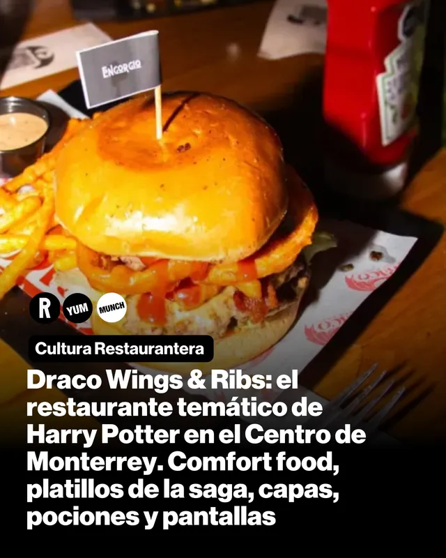 Draco Wings & Ribs: el restaurante temático de Harry Potter en el Centro de Monterrey. Comfort food, platillos de la saga, capas, pociones y pantallas 