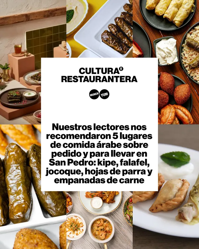 Nuestros lectores nos recomendaron 5 lugares de comida árabe sobre pedido y para llevar en San Pedro: kipe, falafel, jocoque, hojas de parra y empanadas de carne