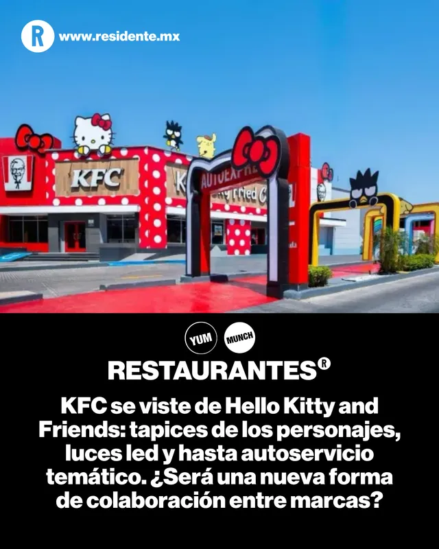 KFC se viste de Hello Kitty and Friends: tapices de los personajes, luces led y hasta autoservicio temático. ¿Será una nueva forma de colaboración entre marcas?