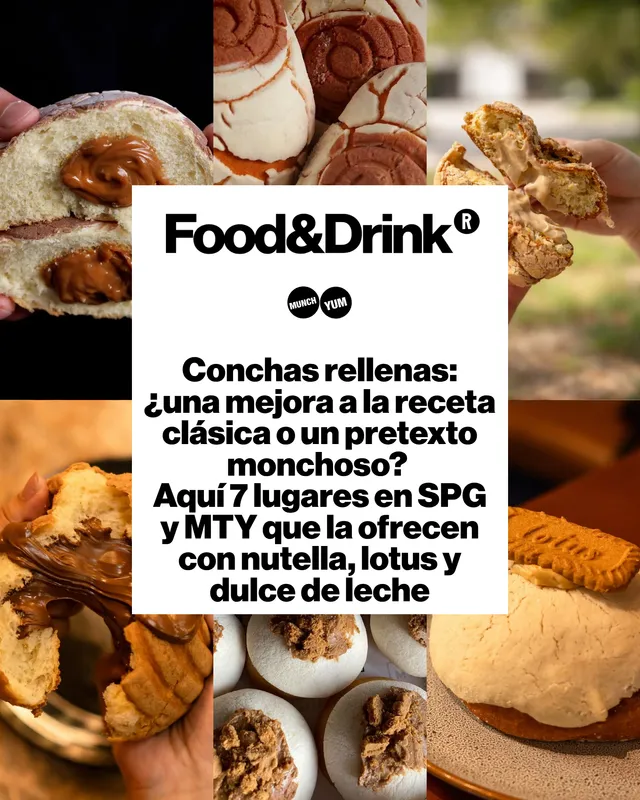 Infografía. Conchas rellenas: ¿una mejora a la receta clásica o un pretexto monchoso? Aquí 7 lugares en SPG y MTY que la ofrecen con nutella, lotus y dulce de leche 
