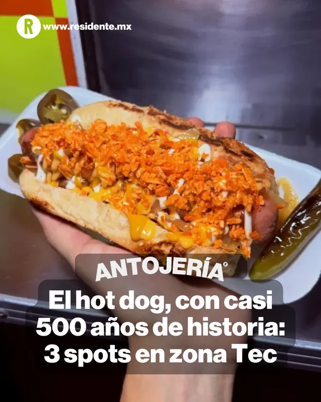 24/04 Día del hot dog. ¿Sabías que el hot dog tiene casi 500 años de antigüedad? Aquí 3 en zona Tec para todos los gustos: el callejero, el gourmet y el moderno