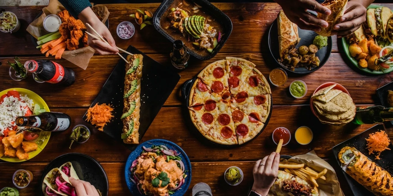 El Terreno Food park. Ambiente festivo en GPE, música en vivo, arte urbano, fútbol, arcade y comfort food: sushi culichi, hamburguesas, alitas, slushies y antojitos