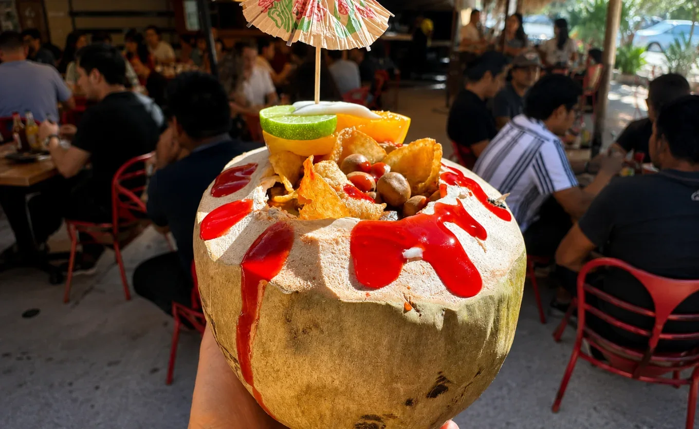 No tienes que salir de NL para sentir que estás en la playa. En SPG hay un lugar de mariscos traídos en avión con recetas sinaloenses y cocos preparados — Gastronomía en Monterrey, Nuevo León